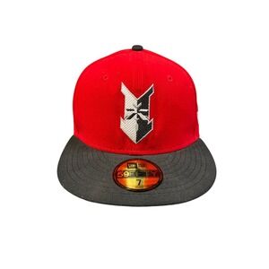 New Era 59FIFTY MiLB Indianapolis Indians Fitted 7 3/8 Red Black Hat Cap NWOT